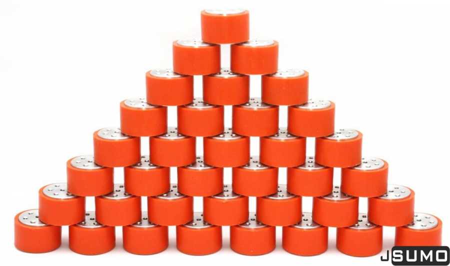 SLT20 Aluminum - Silicone Wheel Set (33mmx20mm - Pair). Par de llantas de silicona para robotica.